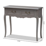 Load image into Gallery viewer, Baxton Studio Capucine Antique French Country Cottage Grey Finished Wood 2-Drawer Console Table
