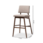 Load image into Gallery viewer, Baxton Studio Colton Mid-Century Modern Light Gray Fabric Upholstered And Walnut-Finished Wood Bar Stool Set Of 2
