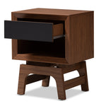 Load image into Gallery viewer, Baxton Studio Svante Mid-Century Modern Walnut Brown And Dark Gray Finished Wood 1-Drawer Nightstand
