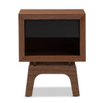 Load image into Gallery viewer, Baxton Studio Svante Mid-Century Modern Walnut Brown And Dark Gray Finished Wood 1-Drawer Nightstand
