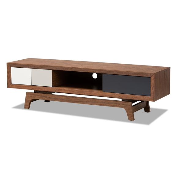 Baxton Studio Svante Mid-Century Modern Finished Wood 3-Drawer TV Stand