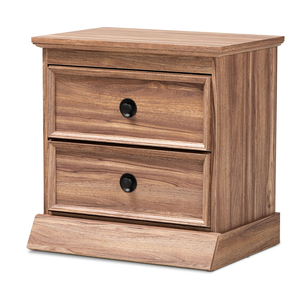 Baxton Studio Ryker Modern and Contemporary Finished 2-Drawer Wood Nightstand