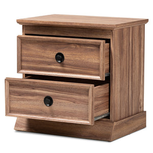 Baxton Studio Ryker Modern And Contemporary Oak Finished 2-Drawer Wood Nightstand