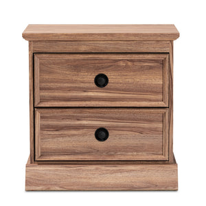 Baxton Studio Ryker Modern And Contemporary Oak Finished 2-Drawer Wood Nightstand