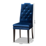 Load image into Gallery viewer, Baxton Studio Dylin Modern And Contemporary Navy Blue Velvet Fabric Upholstered Button Tufted Wood Dining Chair Set Of 2
