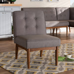 Load image into Gallery viewer, Baxton Studio Arvid Mid-Century Modern Gray Fabric Upholstered Wood Dining Chair
