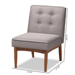 Load image into Gallery viewer, Baxton Studio Arvid Mid-Century Modern Gray Fabric Upholstered Wood Dining Chair
