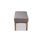 Load image into Gallery viewer, Baxton Studio Arvid Mid-Century Modern Gray Fabric Upholstered Wood Dining Bench
