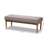 Load image into Gallery viewer, Baxton Studio Arvid Mid-Century Modern Gray Fabric Upholstered Wood Dining Bench
