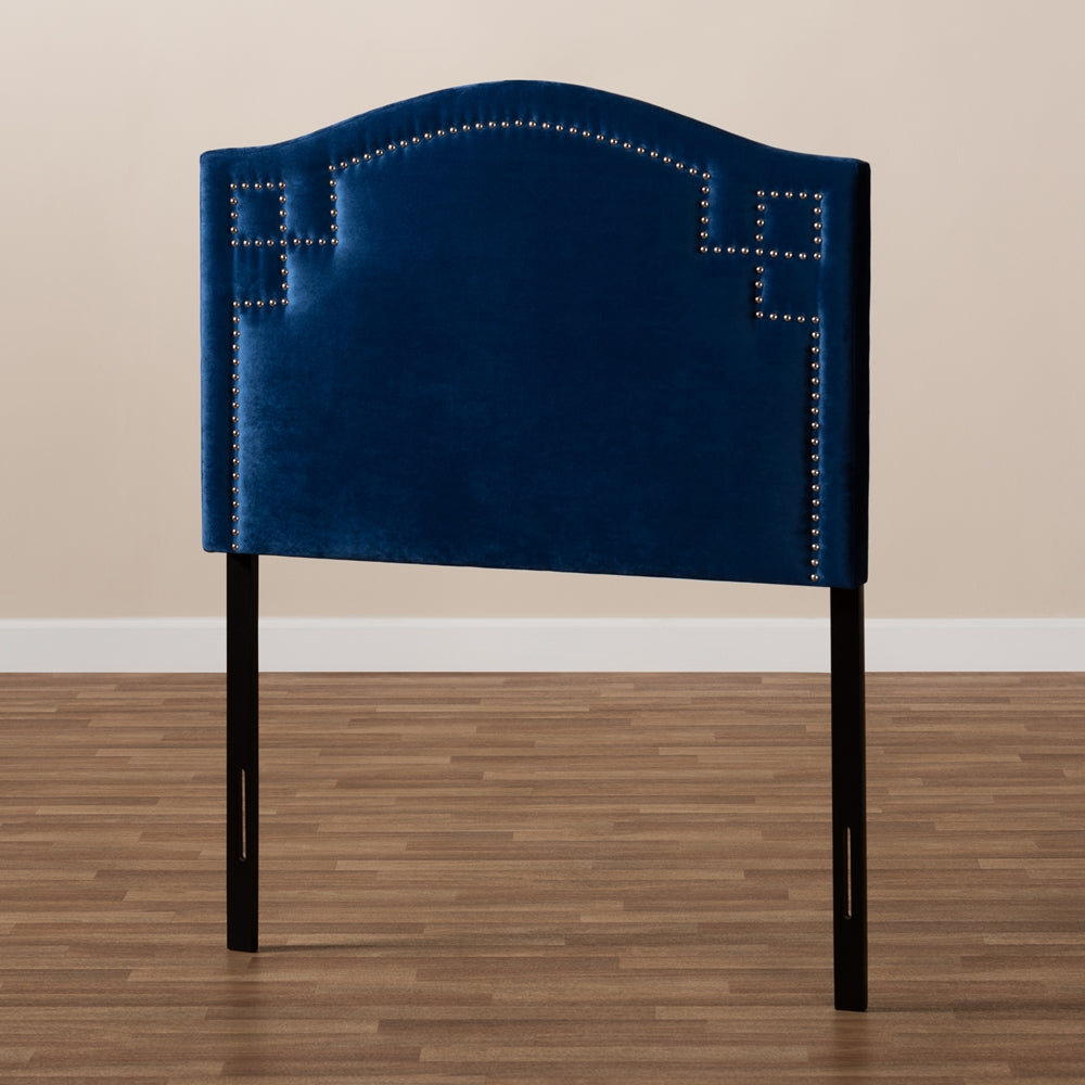 Baxton Studio Aubrey Modern And Contemporary Royal Blue Velvet Fabric Upholstered Twin Size Headboard