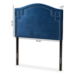 Load image into Gallery viewer, Baxton Studio Aubrey Modern And Contemporary Royal Blue Velvet Fabric Upholstered Twin Size Headboard
