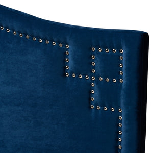 Baxton Studio Aubrey Modern And Contemporary Royal Blue Velvet Fabric Upholstered King Size Headboard