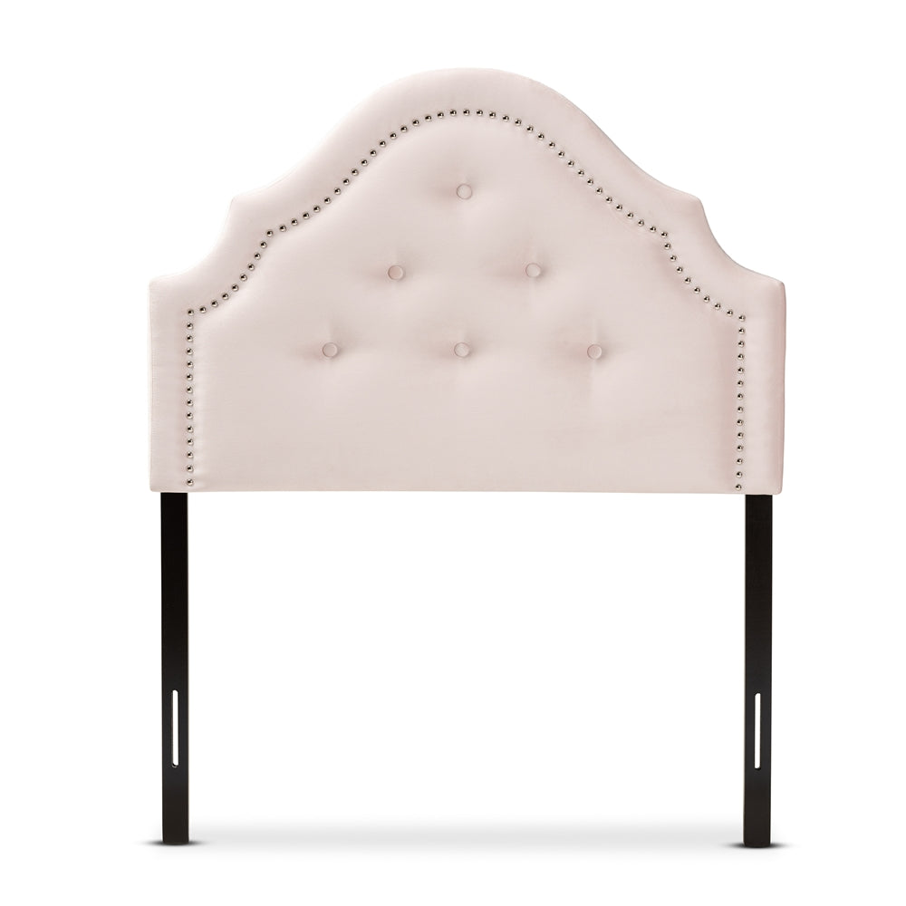 Baxton Studio Cora Modern And Contemporary Light Pink Velvet Fabric Upholstered Twin Size Headboard