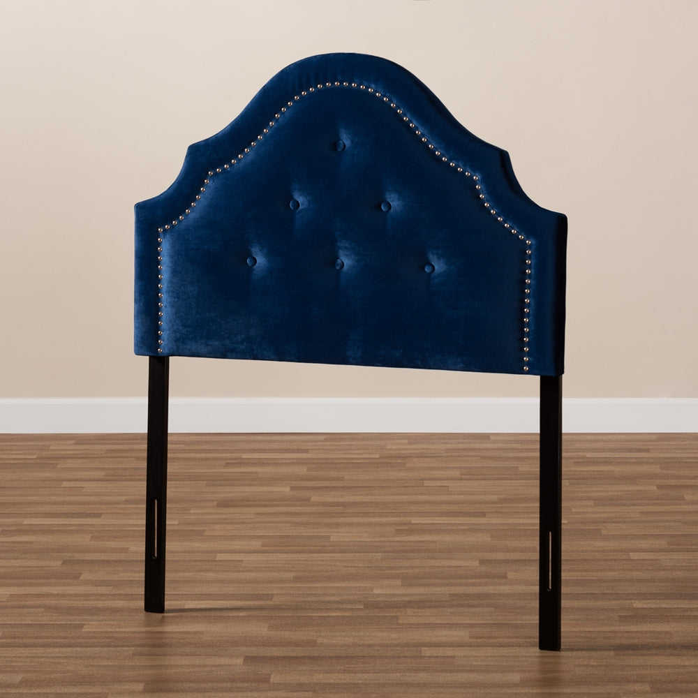 Baxton Studio Cora Modern And Contemporary Royal Blue Velvet Fabric Upholstered Twin Size Headboard