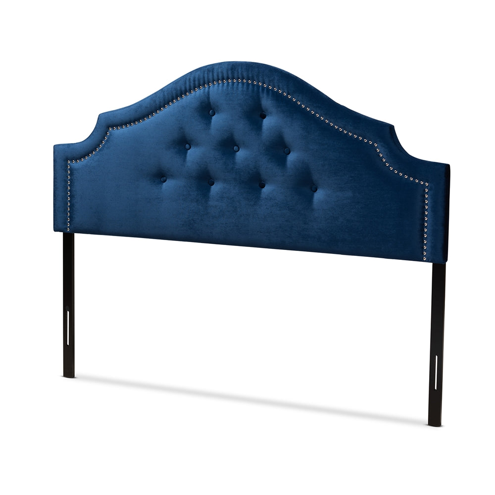 Baxton Studio Cora Modern And Contemporary Royal Blue Velvet Fabric Upholstered King Size Headboard