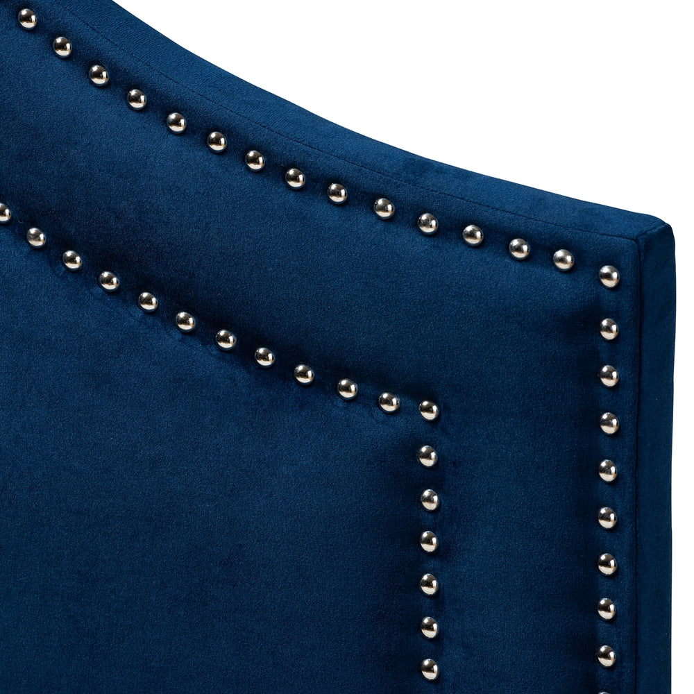 Baxton Studio Avignon Modern And Contemporary Navy Blue Velvet Fabric Upholstered King Size Headboard