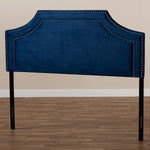 Load image into Gallery viewer, BAXTON STUDIO AVIGNON MODERN AND CONTEMPORARY NAVY BLUE VELVET FABRIC UPHOLSTERED FULL SIZE HEADBOARD
