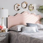 Load image into Gallery viewer, Baxton Studio Nadeen Modern And Contemporary Light Pink Velvet Fabric Upholstered Full Size Headboard
