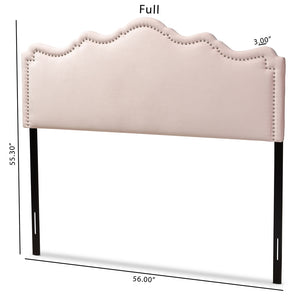 Baxton Studio Nadeen Modern And Contemporary Light Pink Velvet Fabric Upholstered Full Size Headboard