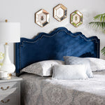 Load image into Gallery viewer, Baxton Studio Nadeen Modern And Contemporary Navy Blue Velvet Fabric Upholstered Queen Size Headboard
