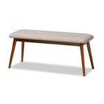 Load image into Gallery viewer, Baxton Studio Flora Ii Mid-Century Modern Light Grey Fabric Upholstered Medium Oak Finished Wood Dining Bench
