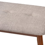 Load image into Gallery viewer, Baxton Studio Flora Ii Mid-Century Modern Light Grey Fabric Upholstered Medium Oak Finished Wood Dining Bench
