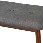 Load image into Gallery viewer, Baxton Studio Flora Ii Mid-Century Modern Dark Grey Fabric Upholstered Medium Oak Finished Wood Dining Bench
