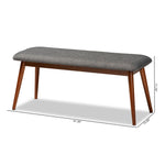 Load image into Gallery viewer, Baxton Studio Flora Ii Mid-Century Modern Dark Grey Fabric Upholstered Medium Oak Finished Wood Dining Bench
