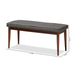 Load image into Gallery viewer, Baxton Studio Itami Mid-Century Modern Dark Grey Fabric Upholstered Medium Oak Finished Wood Dining Bench
