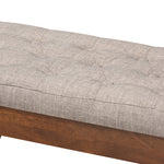 Load image into Gallery viewer, Baxton Studio Alona Mid-Century Modern Light Grey Fabric Upholstered Wood Dining Bench
