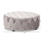 Load image into Gallery viewer, Baxton Studio Cardiff Transitional Grey Velvet Fabric Upholstered Button Tufted Cocktail Ottoman
