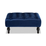 Load image into Gallery viewer, Baxton Studio Keswick Transitional Velvet Fabric Upholstered Button Tufted Cocktail Ottoman
