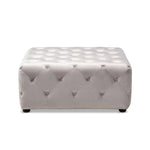 Load image into Gallery viewer, Baxton Studio Calvetti Modern And Contemporary Slate Gray Velvet Fabric Upholstered Button-Tufted Cocktail Ottoman
