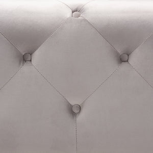 Baxton Studio Calvetti Modern And Contemporary Slate Gray Velvet Fabric Upholstered Button-Tufted Cocktail Ottoman