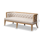 Load image into Gallery viewer, Baxton Studio Agnes French Provincial Beige Linen Fabric Upholstered And White-Washed Oak Wood Sofa
