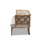 Load image into Gallery viewer, Baxton Studio Agnes French Provincial Beige Linen Fabric Upholstered And White-Washed Oak Wood Sofa
