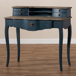 Load image into Gallery viewer, Baxton Studio Celestine French Provincial Blue Spruce Finished Wood Accent Writing Desk
