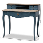 Load image into Gallery viewer, Baxton Studio Celestine French Provincial Blue Spruce Finished Wood Accent Writing Desk
