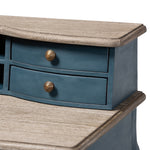 Load image into Gallery viewer, Baxton Studio Celestine French Provincial Blue Spruce Finished Wood Accent Writing Desk
