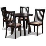 Load image into Gallery viewer, Baxton Studio Maisie Modern And Contemporary Sand Fabric Upholstered And Dark Brown Finished Wood 5-Piece Dining Set
