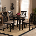 Load image into Gallery viewer, Baxton Studio Maisie Modern And Contemporary Sand Fabric Upholstered And Dark Brown Finished Wood 5-Piece Dining Set
