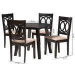 Load image into Gallery viewer, Baxton Studio Louisa Modern Beige Fabric And Dark Brown Finished Wood 5-Piece Dining Set
