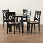 Load image into Gallery viewer, Baxton Studio Louisa Modern Beige Fabric And Dark Brown Finished Wood 5-Piece Dining Set
