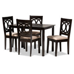 Load image into Gallery viewer, Baxton Studio Lenoir Modern And Contemporary Sand Fabric Upholstered Espresso Brown Finished Wood 5-Piece Dining Set
