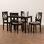 Load image into Gallery viewer, Baxton Studio Lenoir Modern And Contemporary Sand Fabric Upholstered Espresso Brown Finished Wood 5-Piece Dining Set
