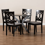 Load image into Gallery viewer, Baxton Studio Sanne Modern And Contemporary Grey Fabric Upholstered And Dark Brown Finished Wood 5-Piece Dining Set
