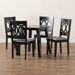 Load image into Gallery viewer, Baxton Studio Louisa Modern Grey Fabric And Dark Brown Finished Wood 5-Piece Dining Set
