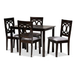 Load image into Gallery viewer, Baxton Studio Lenoir Modern And Contemporary Gray Fabric Upholstered Espresso Brown Finished Wood 5-Piece Dining Set
