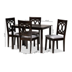 Load image into Gallery viewer, Baxton Studio Lenoir Modern And Contemporary Gray Fabric Upholstered Espresso Brown Finished Wood 5-Piece Dining Set
