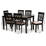 Load image into Gallery viewer, Baxton Studio Caron Modern And Contemporary Sand Fabric Upholstered Espresso Brown Finished Wood 7-Piece Dining Set
